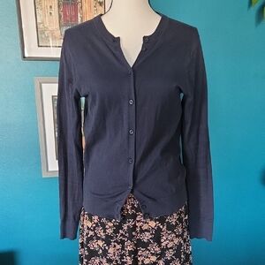 J. Crew Classic Navy Cardigan